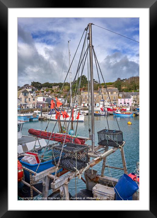Boats moored in Padstow Harbour Cornwall Framed Mounted Print by Gordon Maclaren
