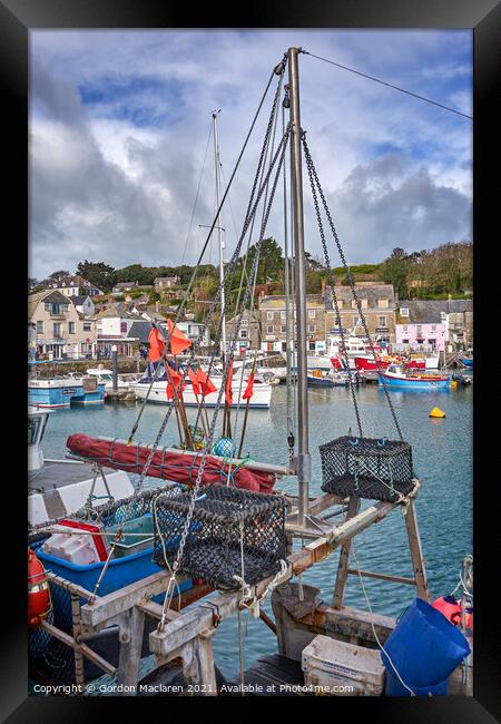 Boats moored in Padstow Harbour Cornwall Framed Print by Gordon Maclaren