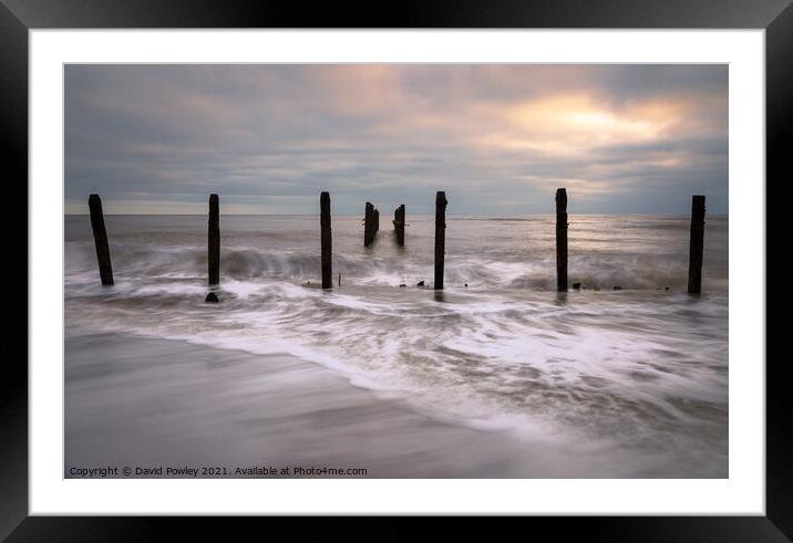 Dawn on the Beach at Happisburgh Norfolk Framed Mounted Print by David Powley