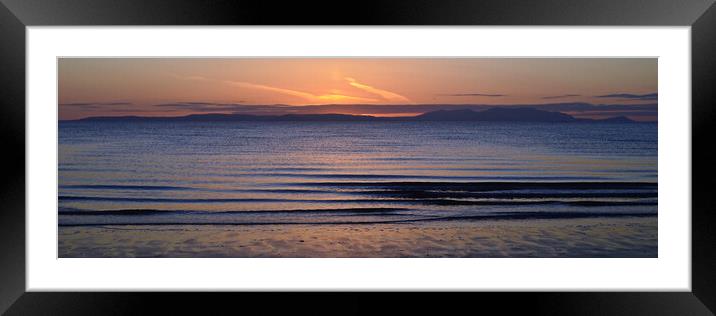 Isle of Arran view at Dusk from Prestwick Framed Mounted Print by Allan Durward Photography