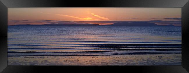 Isle of Arran view at Dusk from Prestwick Framed Print by Allan Durward Photography