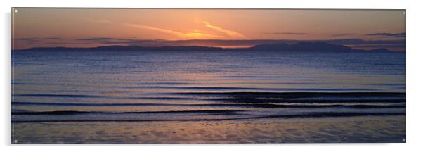 Isle of Arran view at Dusk from Prestwick Acrylic by Allan Durward Photography