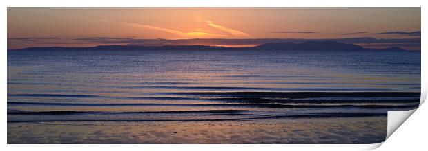 Isle of Arran view at Dusk from Prestwick Print by Allan Durward Photography