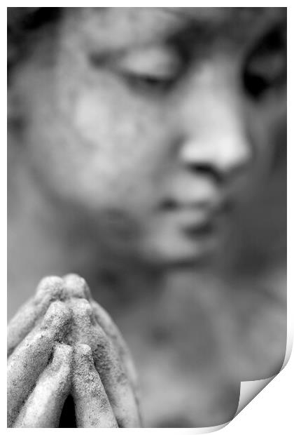 Statue of Woman Praying Print by Neil Overy