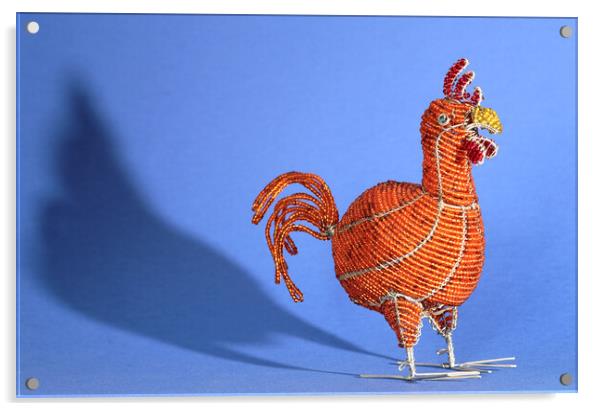 African Wire Chicken Acrylic by Neil Overy