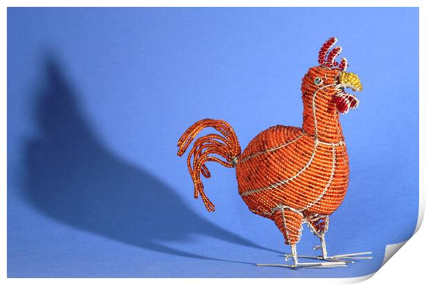 African Wire Chicken Print by Neil Overy
