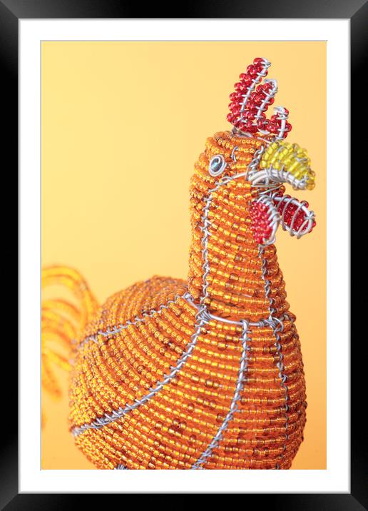 African Wire Chicken Framed Mounted Print by Neil Overy