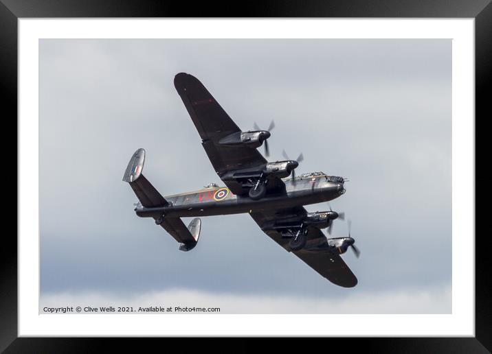 Avro Lancaster Framed Mounted Print by Clive Wells