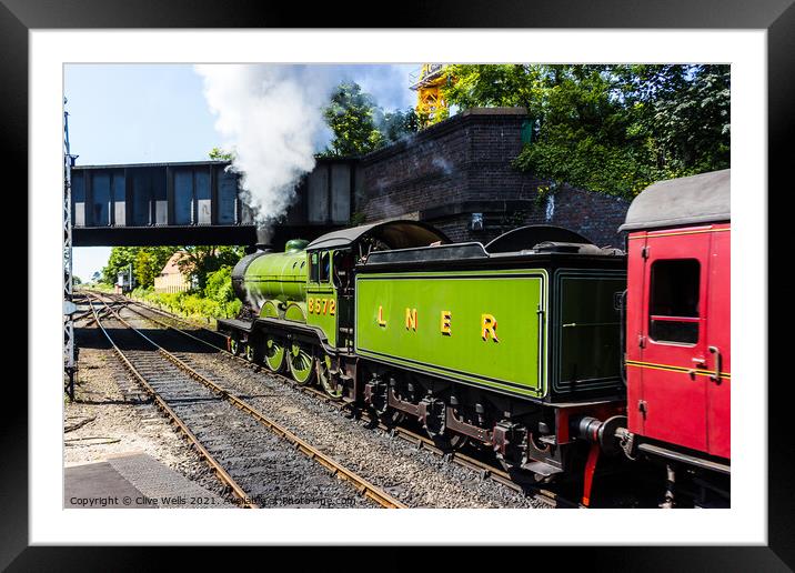 Old steam train. Framed Mounted Print by Clive Wells