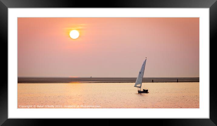 Sunset Sailboat Framed Mounted Print by Peter O'Reilly