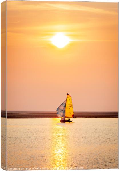 Sailboat at West Kirby Canvas Print by Peter O'Reilly