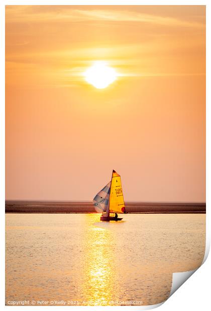 Sailboat at West Kirby Print by Peter O'Reilly