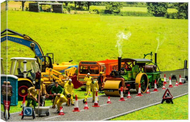 Road Resurfacing 2 Canvas Print by Steve Purnell
