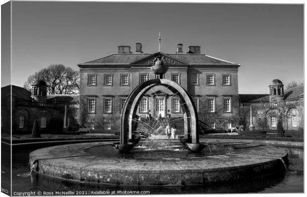 Dumfries House Fountain Court Canvas Print by Ross McNeillie