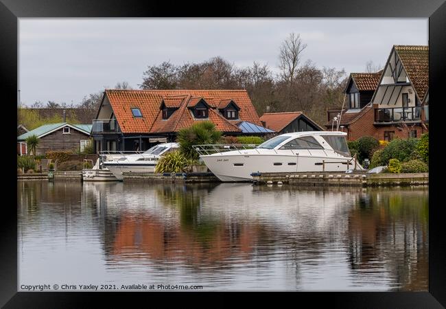 Holiday lets on the River Bure, Horning Framed Print by Chris Yaxley