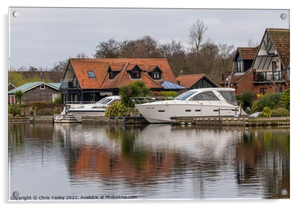 Holiday lets on the River Bure, Horning Acrylic by Chris Yaxley