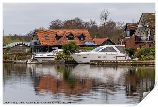 Holiday lets on the River Bure, Horning Print by Chris Yaxley