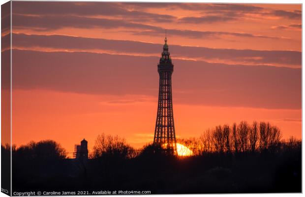 Blackpool Tower Sunset  Canvas Print by Caroline James