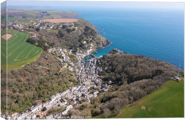 Aerial photograph of Polperro, Cornwall, England. Canvas Print by Tim Woolcock