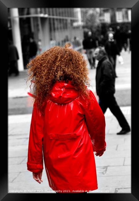 Red hair red coat Framed Print by Alister Firth Photography