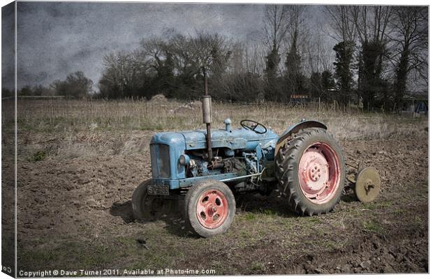 Fordson Tractor at Wicklewood, Norfolk Canvas Print by Dave Turner