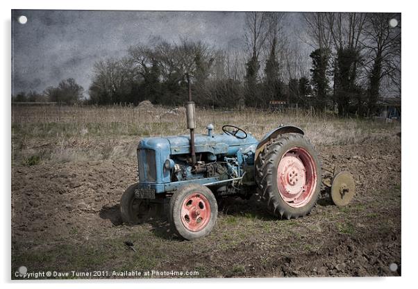 Fordson Tractor at Wicklewood, Norfolk Acrylic by Dave Turner