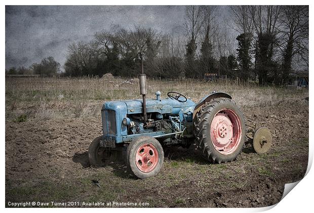 Fordson Tractor at Wicklewood, Norfolk Print by Dave Turner