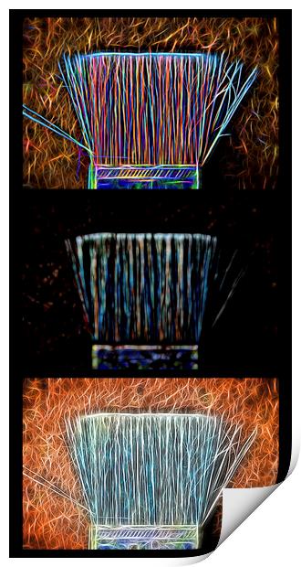 Abstract Triptych of a Paintbrush Print by Glen Allen
