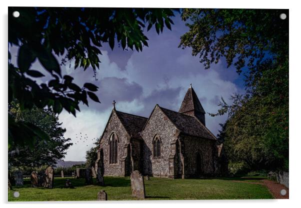 The Streat Parish Church Acrylic by Chris Lord