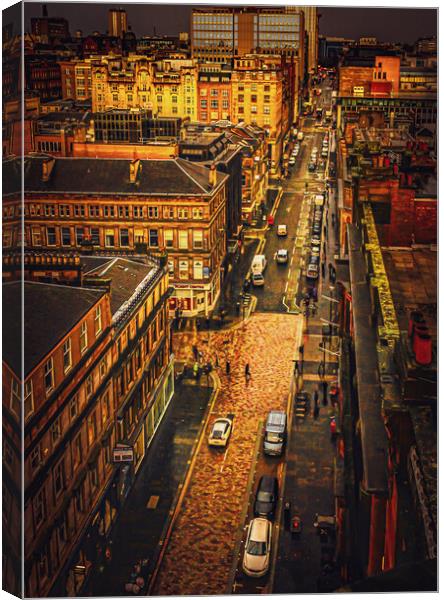 Glasgow City Lights Canvas Print by Tylie Duff Photo Art
