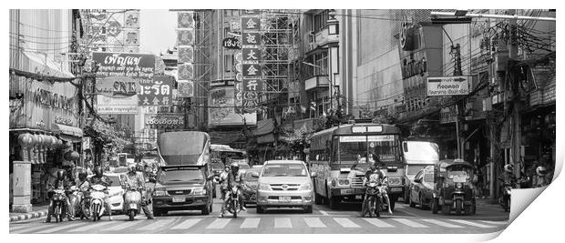 Traffic waits at traffic lights Print by Kevin Hellon
