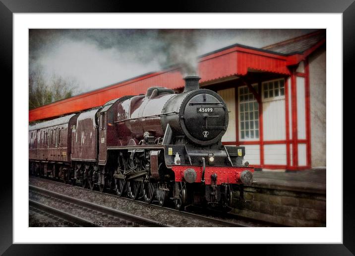 Steam Engine at Halton Station Framed Mounted Print by Keith Douglas
