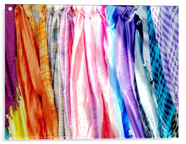 Colorful Scarves Acrylic by john hill