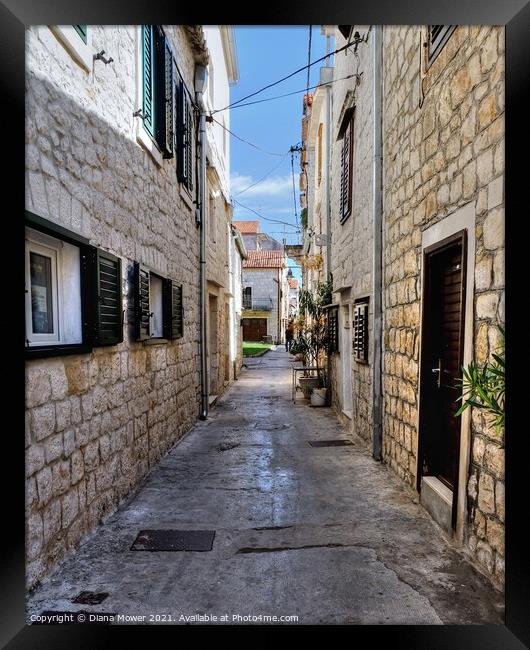 Trogir old town Croatia  Framed Print by Diana Mower