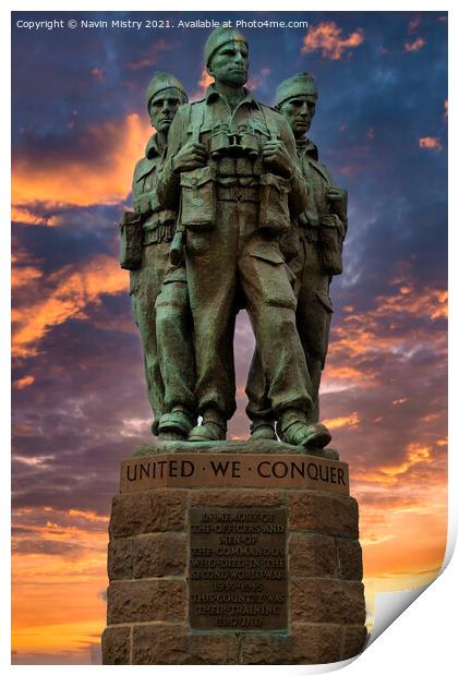 The Commando Memorial, near Spean Bridge, Lochaber Print by Navin Mistry
