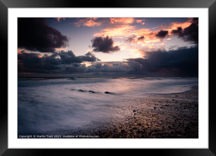 Mundesley beach- stormy clouds Framed Mounted Print by Martin Tosh