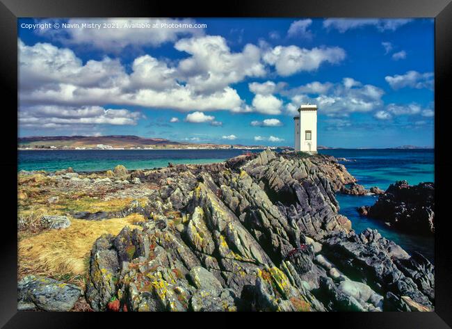 Carraig Fhada Light house, Isle of Islay, Scotland Framed Print by Navin Mistry