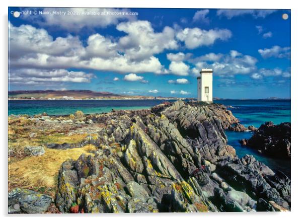 Carraig Fhada Light house, Isle of Islay, Scotland Acrylic by Navin Mistry