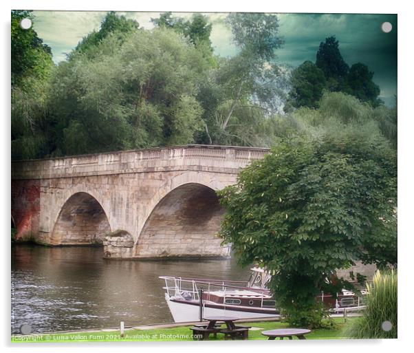 Henley Bridge on river Thames Acrylic by Luisa Vallon Fumi