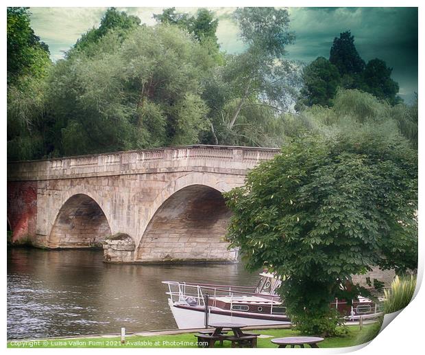 Henley Bridge on river Thames Print by Luisa Vallon Fumi