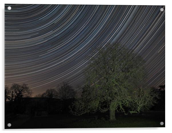 Easter stars over conker tree Acrylic by mark humpage