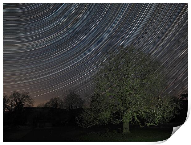 Easter stars over conker tree Print by mark humpage