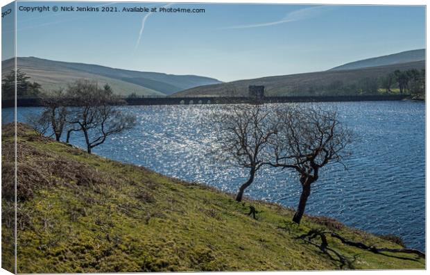 The disused Gwryne Fawr Reservoir Black Mountains Canvas Print by Nick Jenkins