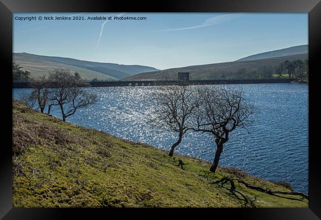 The disused Gwryne Fawr Reservoir Black Mountains Framed Print by Nick Jenkins