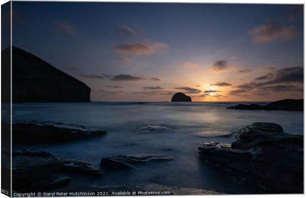 Sunset at Trebarwith Strand Canvas Print by Daryl Peter Hutchinson