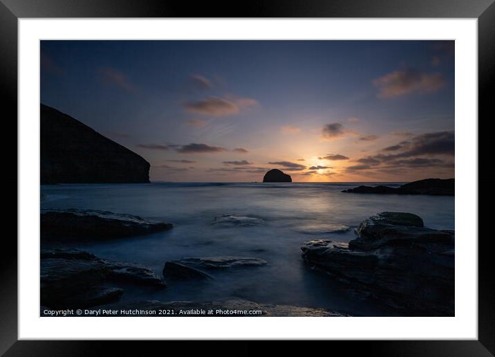 Sunset at Trebarwith Strand Framed Mounted Print by Daryl Peter Hutchinson
