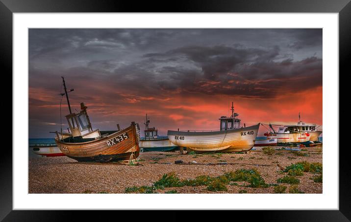 Our Kathleen and Three Sisters Fishing Boats Dunge Framed Mounted Print by Dave Williams