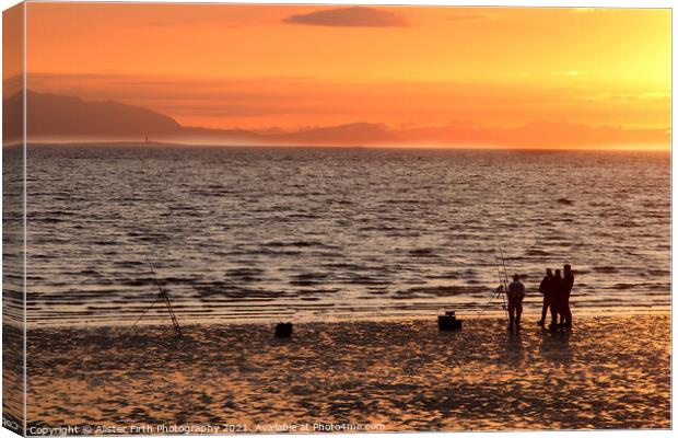 Golden hour sea fishing  Canvas Print by Alister Firth Photography