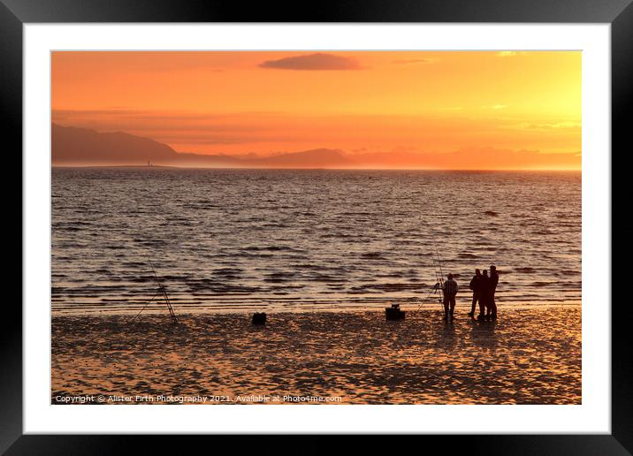 Golden hour sea fishing  Framed Mounted Print by Alister Firth Photography