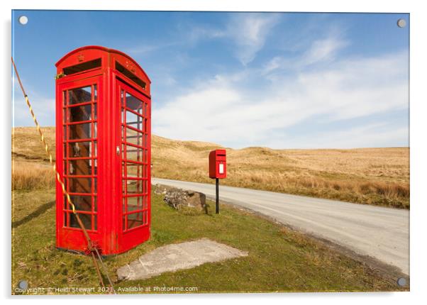 Red Telephone Box at Nantymaen Acrylic by Heidi Stewart